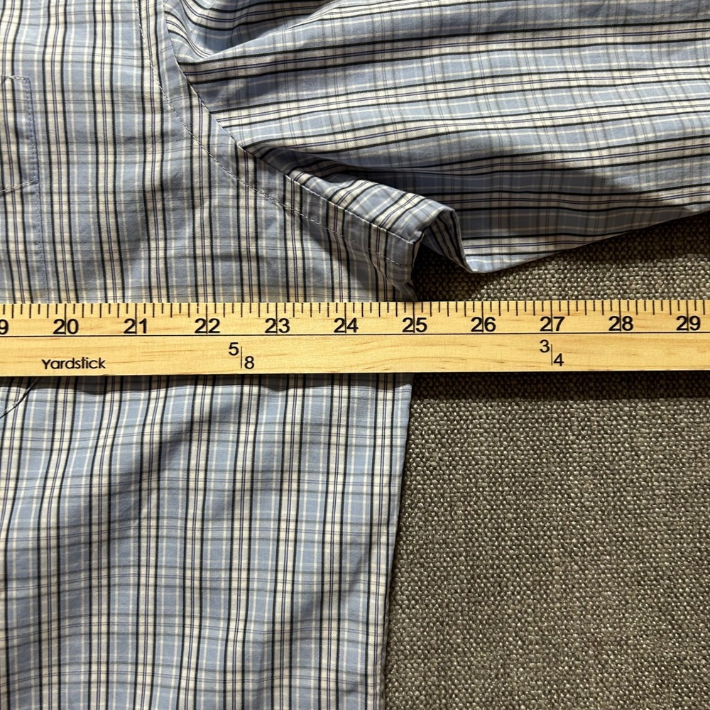 Ralph Lauren Purple Label Button Down Mens XL Blue Plaid Made in Italy Cotton - Picture 4 of 7